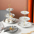 European-style popular creative ceramic dessert plate, three-layer skewer plate, snack plate, pastry plate, afternoon tea special flat plate