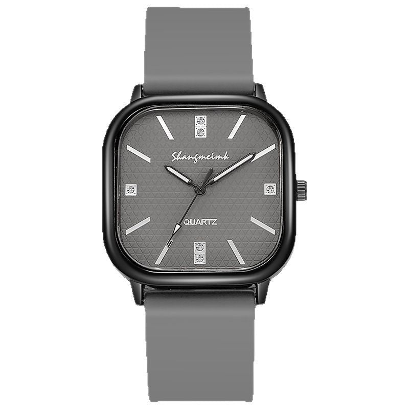 Shangmei new arrival cross-border square alloy shell silicone strap medieval style watch digital quartz unisex watch
