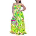 C8575  summer new arrival fashionable elegant v-neck camisole printed beach maxi dress sexy foreign trade dress