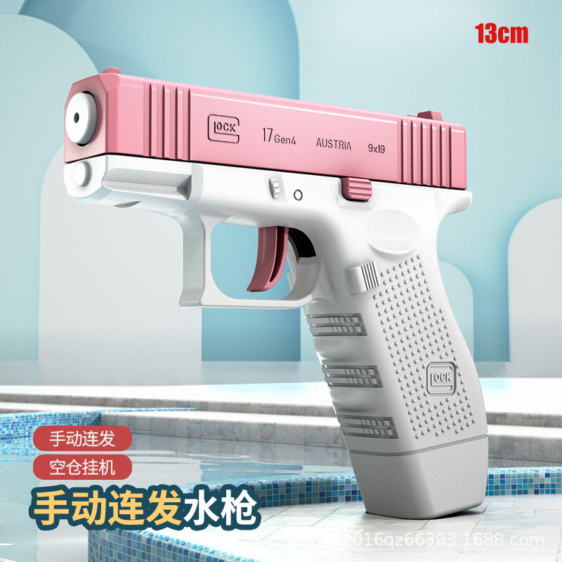 New popular glock electric water gun toy manual burst outdoor water play street stall toy wholesale