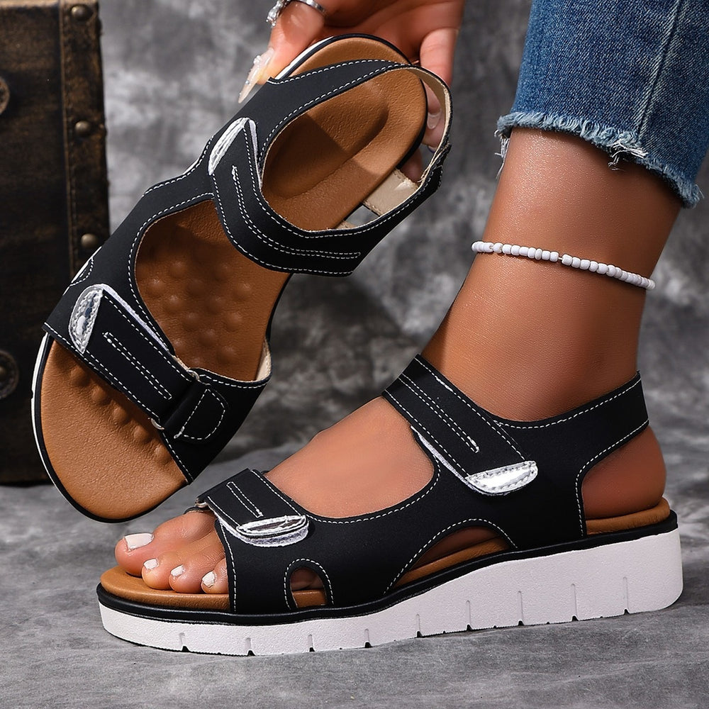 summer new arrival: plus size women's casual comfortable velcro fashion outdoor sandals wholesale