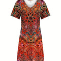 wholesale women's short-sleeved dresses, fashionable women's dresses for spring, summer, and autumn, new cross-border printed designs