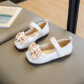 Girls' leather shoes - spring/autumn  new collection - kids' black mary janes with bow detail - soft sole princess shoes for girls (sizes for mid-to-large children)