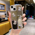 Silver apple 16 pro compatible pleated phone case, iphone 11/12 anti-drop, apple 17 pro stand
