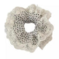 Korean sweet double-layer embroidered white lace hair tie - elegant, gentle, and versatile scrunchie for everyday wear