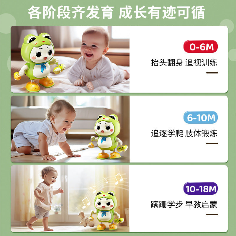 Kids' frog dancing robot toy with lights, singing, educational early learning machine, gift for boys and girls ages 0-3