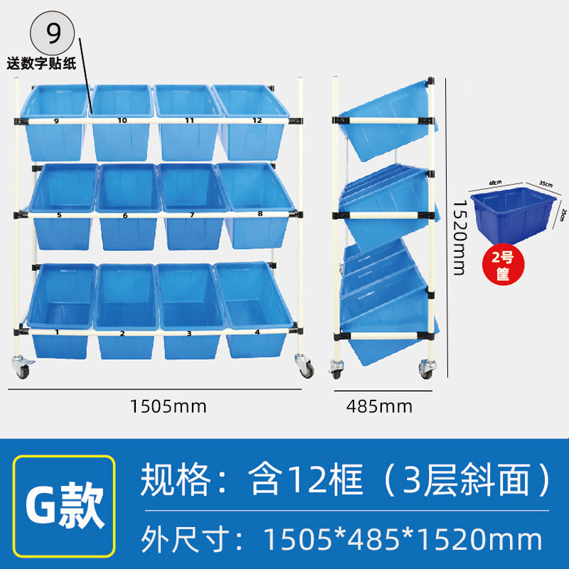 Mobile Shelf Wholesale Warehouse E-commerce Sorting Truck Wire Bar Picker Truck Silent Wheel Plastic Basket Wire Bar Truck Trolley