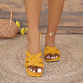 European and american plus size slippers  summer new collection woven black one-strap flat sandals women's slippers
