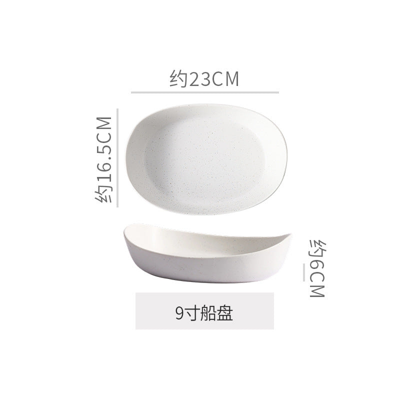 Minimalist blue and white polka dot ceramic bowls, plates, and dishes - perfect for home, restaurant, western cuisine, steak, high-end hotel, and unique dessert presentation