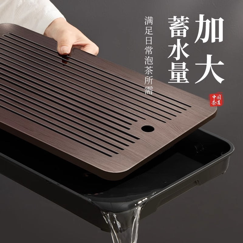 Tea tray, small tea table, one piece, dry soaking table, drain tray, tea sea, kung fu tea set, tea tray, tea table, bamboo portable