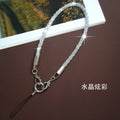 New classy sense of luxury square crystal mobile phone lanyard satchel style anti-lost anti-fall fashion bracelet wrist short rope