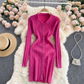 Autumn winternew arrivalfashionfashioneasiest for matchpure colorsilm polo collar pit strip knittinglong sleevesdress short skirt for women