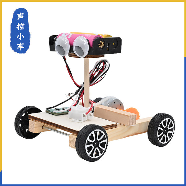 Voice-activated car, clap and go, maker science experiment STEAM education technology small production robot material recommendation