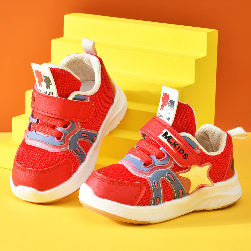 Kids' spring/autumn shoes: breathable soft-soled infant shoes for baby girls (0-1-3 years old), baby shoes, functional shoes for baby boys, and first walker shoes