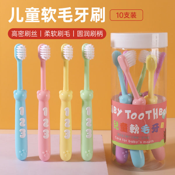 Children's toothbrush Soft bristle mouth care Oral cleaning Toothbrush does not hurt gums Baby oral care Toothbrush Ten barrels