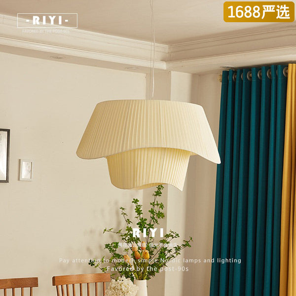 [Strict selection] French medieval chandelier fabric living room main lamp Nordic ins wind lamp bedroom lamp dining room lamp