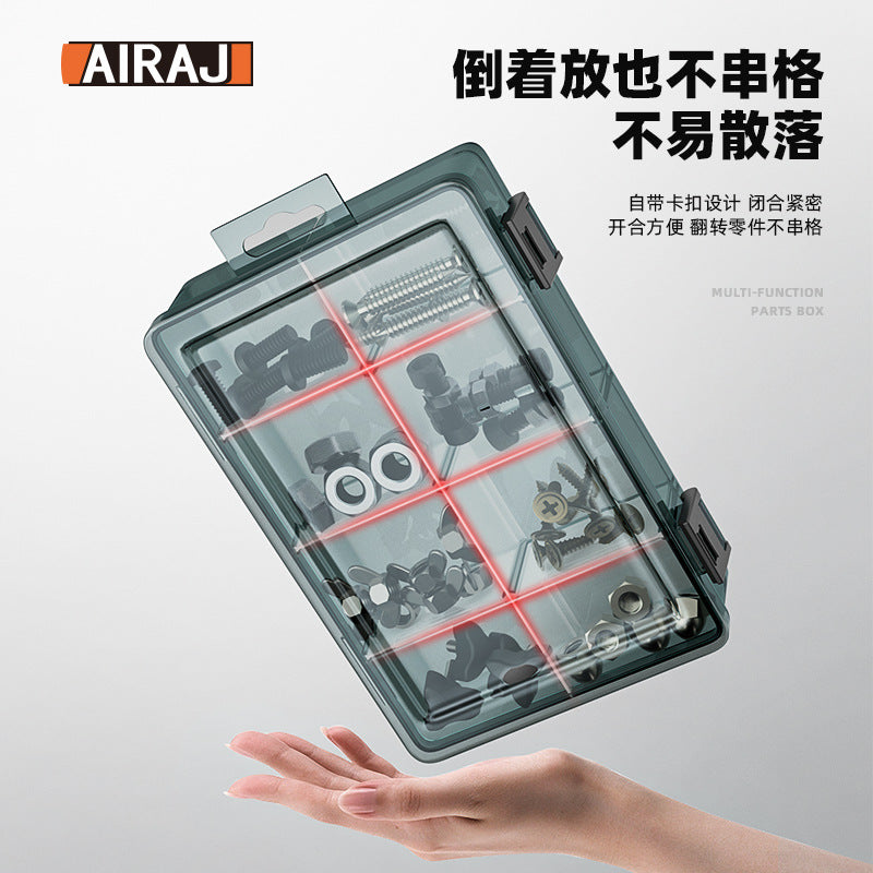 Arrizo Multi-grid Parts Box Transparent Plastic Electronic Components Tool Storage Box Small Screw Grid Accessories Box
