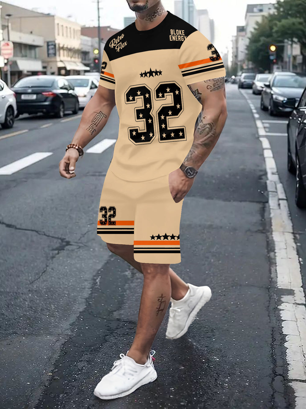 Men's casual sports set - short sleeve & shorts - summer hot seller - cross-border fashion - two-piece leisure outfit