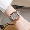 New silicone strap fashion rose gold watch for women, student style, middle and high school students, square quartz men's watch - wholesale