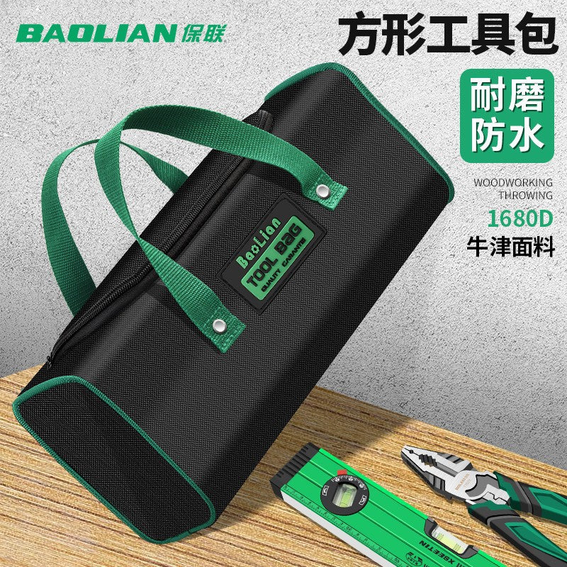 Electrician's tool bag - heavy-duty, wear-resistant, portable, multi-purpose hardware canvas waterproof repair kit