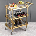 Heavy-duty square tube stainless steel serving cart - 3-tier multifunctional food delivery trolley for hotels - in stock