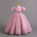 Wholesale foreign trade long dress children's formal gown puff sleeve lace princess dress girls' party dress girl dress