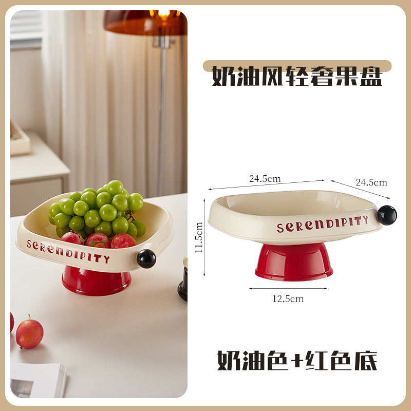 Cream feng shui fruit plate household living room coffee table desktop dried fruit plate Nordic style candy box nut snack plate