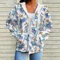 hot-selling plus-size women's zip-up hoodie, new casual long-sleeve hooded sweatshirt jacket, dropshipping available