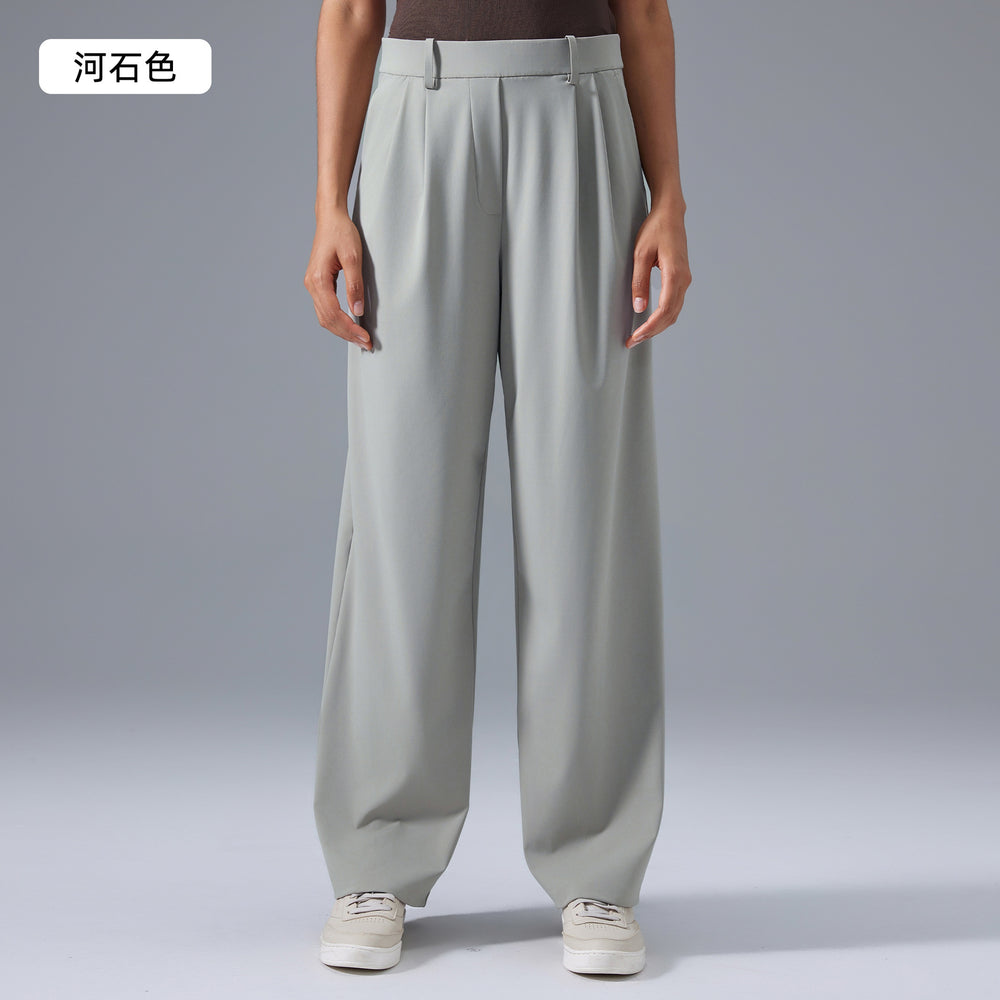 High-waisted, flowy, sporty casual pants for women. loose fit, slimming, versatile wide-leg pants. quick-drying, breathable, straight-leg trousers. d25103