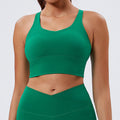 Eco-friendly fabric yoga tank top - push-up, criss-cross back, sports bra for running and fitness - women's yoga bra