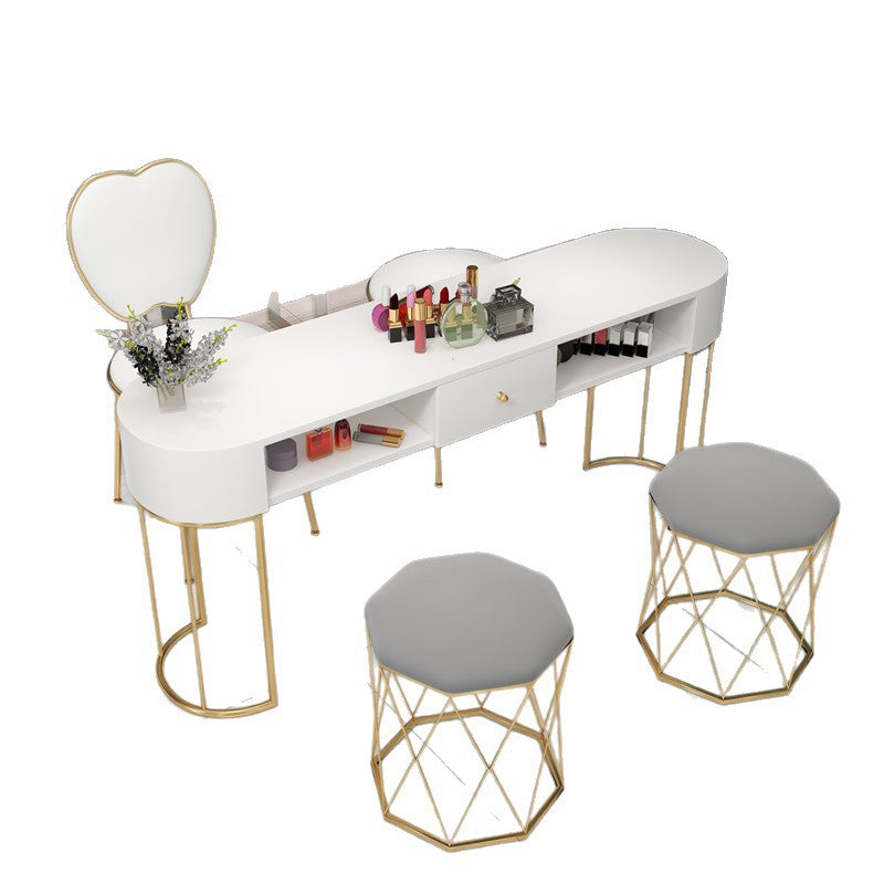 Nail art table and chair set Nordic ins Internet celebrity special economical single and double nail art table paint wrought iron free shipping