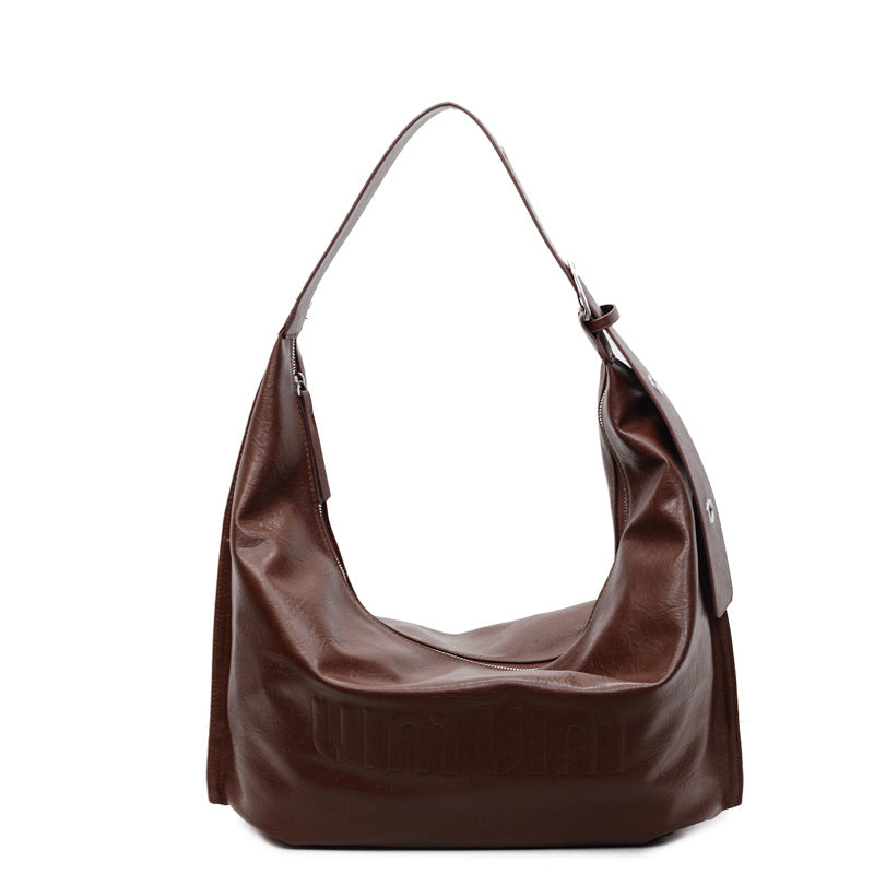 Large capacity tote bag women's 2025 new work clothingeasiest for match underarm bag niche styleretroclassy light luxury shoulder bag