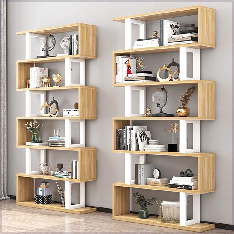 Bookshelf, storage rack, freestanding iron art living room partition, storage and display shelf, modern minimalist children's multi-layer storage cabinet