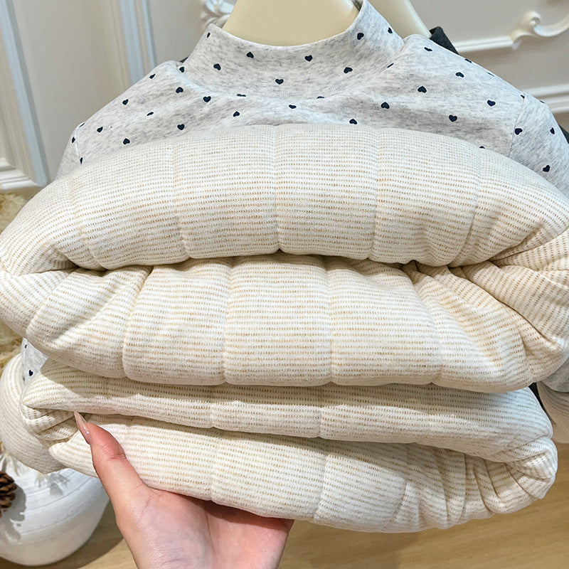 Autumn winterk-stylegirl trendy sweatshirtlong sleevestops baby three-layer quilted thickened cotton coat kids children's clothing thick