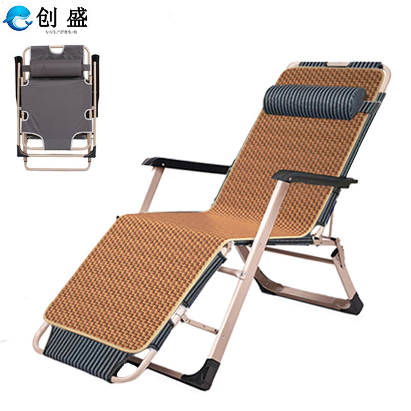 Recliner folding chair lunch break nap bed chair office back chair lazy chair beach home companion portable chair