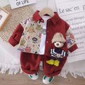 Spring & fall boys handsome baby clothes fashionable spring new outwearsuitthree-piece set one year old baby boy spring clothes
