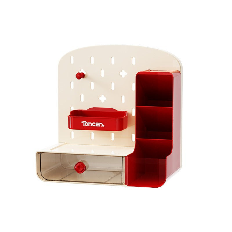 Hole plate storage box Home shelf High value student desktop Large capacity pen holder Stationery finishing storage box