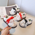 Vancahao fashion  spring/autumn new korean style casual sneakers for girls - vintage lace, pearl, and bow detail