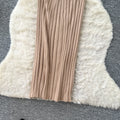 Korean style v-neck knitted dress - women's  summer slim fit bodycon maxi dress - commute-friendly, elegant, and chic