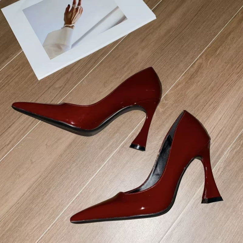 2025 new horseshoe heel low-cut pumps - commute-friendly slip-ons - spring french retro chic pointed-toe high heels for women