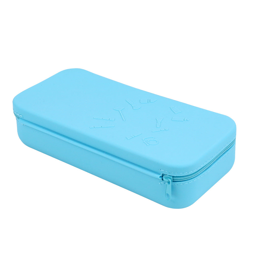 Silicone magnetic suction glasses storage bag outdoor with lanyard makeup brush zipper storage bag scratch-proof dust-proof storage bag