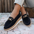 export plus size women's single shoes  autumn new metal chain wedge heel platform casual loafers wholesale