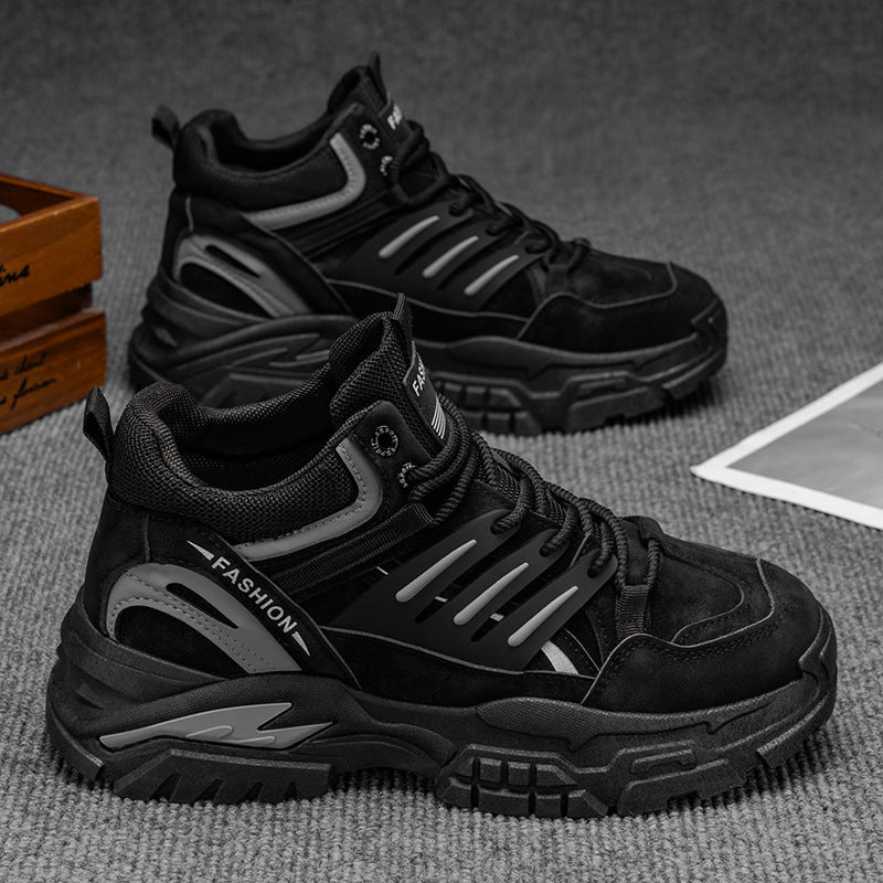Men's shoes 2025 new spring casual trendy brand versatile thick sole height increasing men's hiking martin boots athletic dad shoes