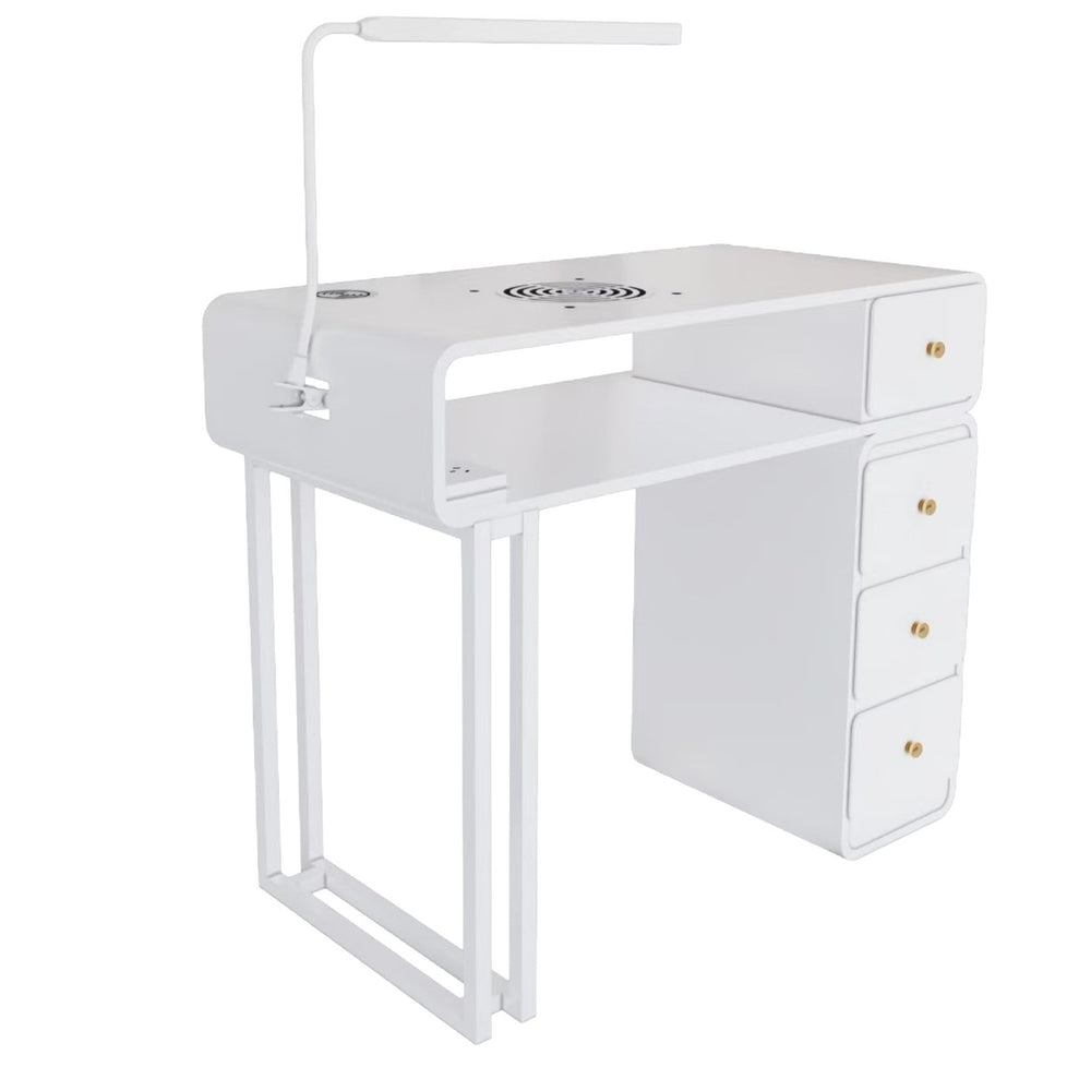 Widened 45cm, same price: iron sheet, baked enamel, odorless, multifunctional nail table - trendy, light luxury, cream-colored nail table