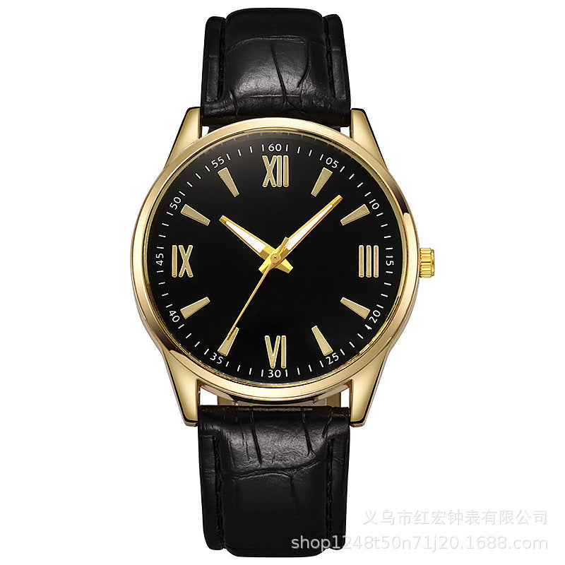 live broadcast men's watch new arrival business men's watch casual geneva quartz watch belt watch