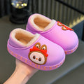 Kids cotton slippers winter indoor girl baby non-slipthickenedheattechcute boy's fur cotton shoes