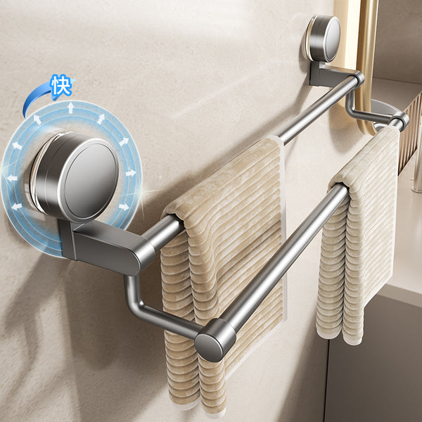 Suction cup towel rack, bathroom non-punching bathroom towel bar, bath towel rack, wall hanging single rod storage rack