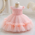Ready-to-ship wholesale baby girl evening dresses, tulle beaded princess dresses, first birthday party dresses, girl dress