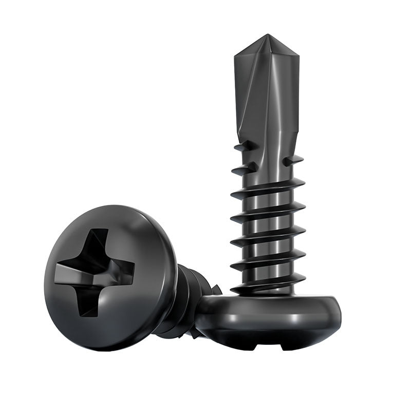 Black 410 stainless steel cross pan head drill tail self-tapping self-drilling screw round head dovetail screw M4.2M4.8mm