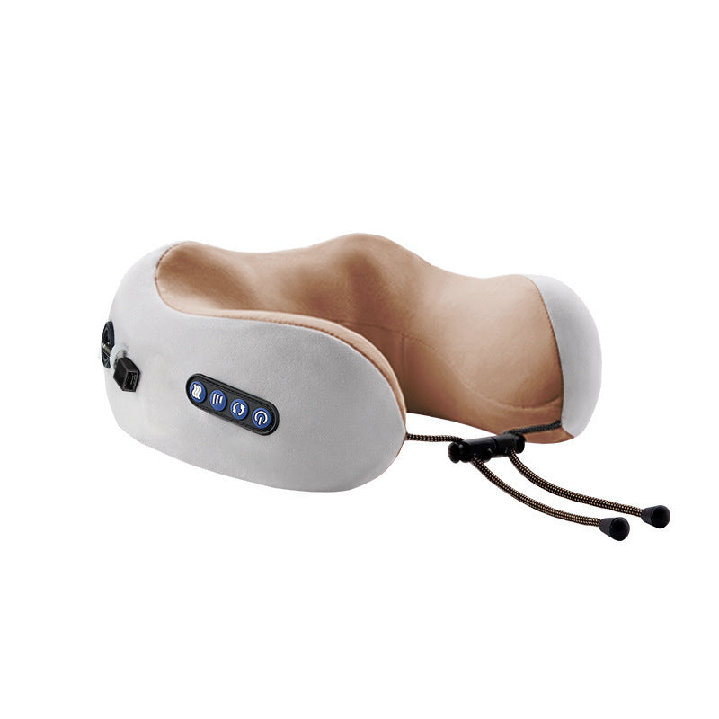 Portable neck massager - electric neck kneading & cervical spine massager with simulated human touch, heated neck & shoulder massager, u-shaped massage pillow